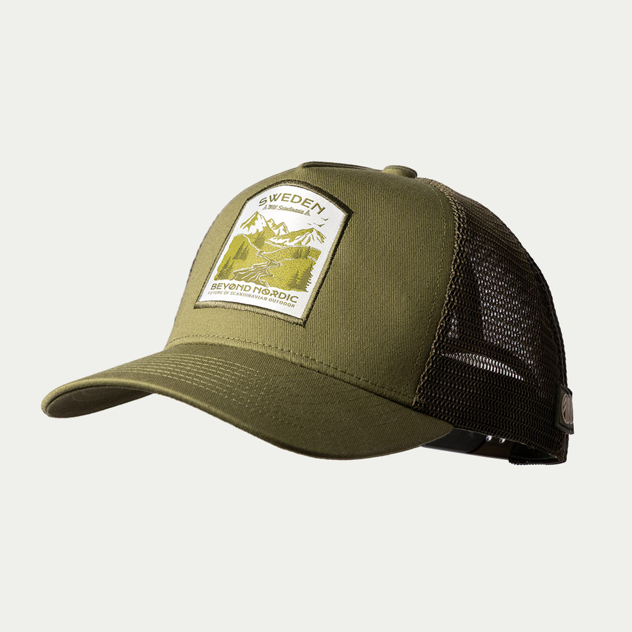 BN215 Wild Scandinavia Trucker Cap – Iguana Green - Beyond Nordic