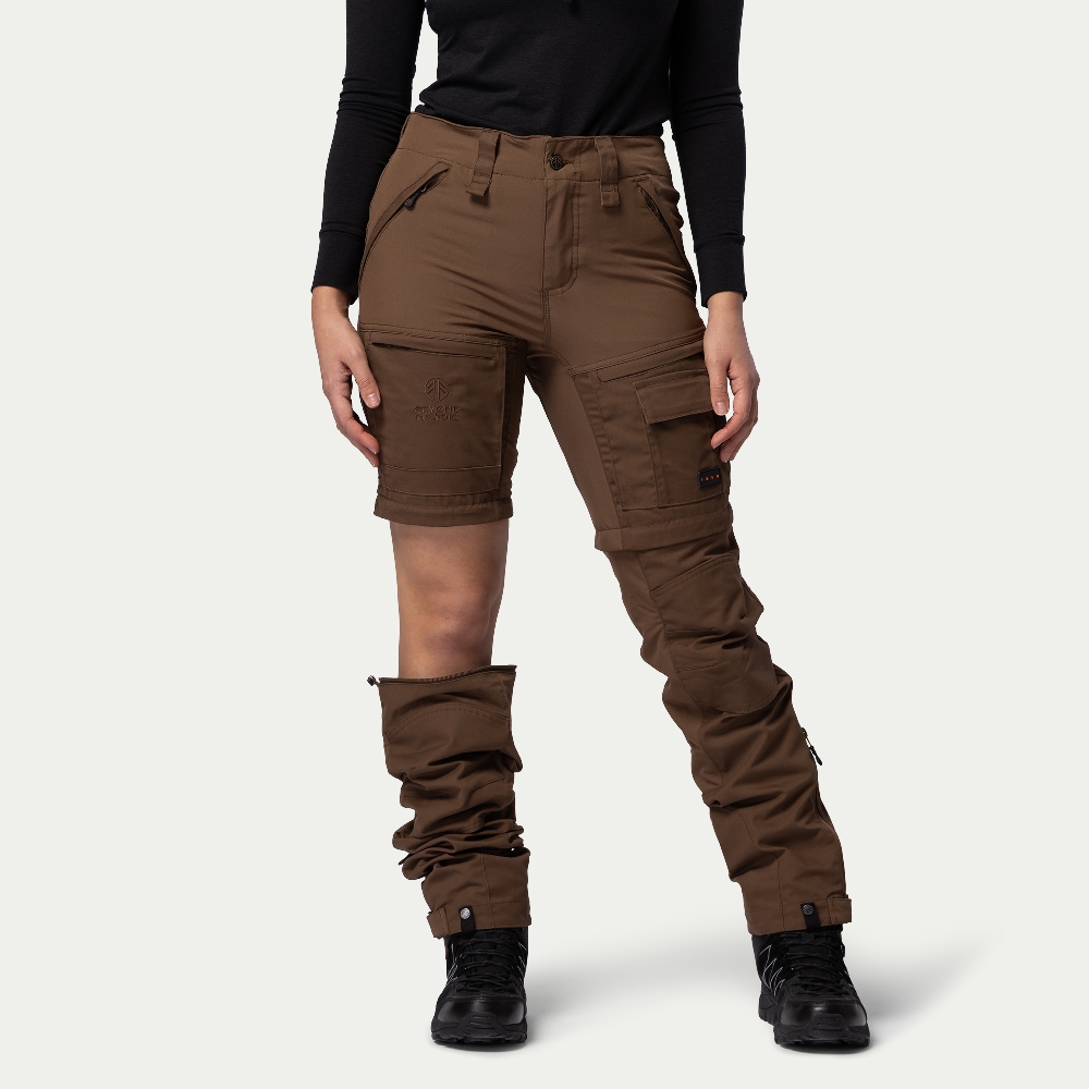 Zip-Off Turbukse Dame Sepia Brown - Størrelse: 3XL - Beyond Nordic - Friluftsbukser avtagbare ben