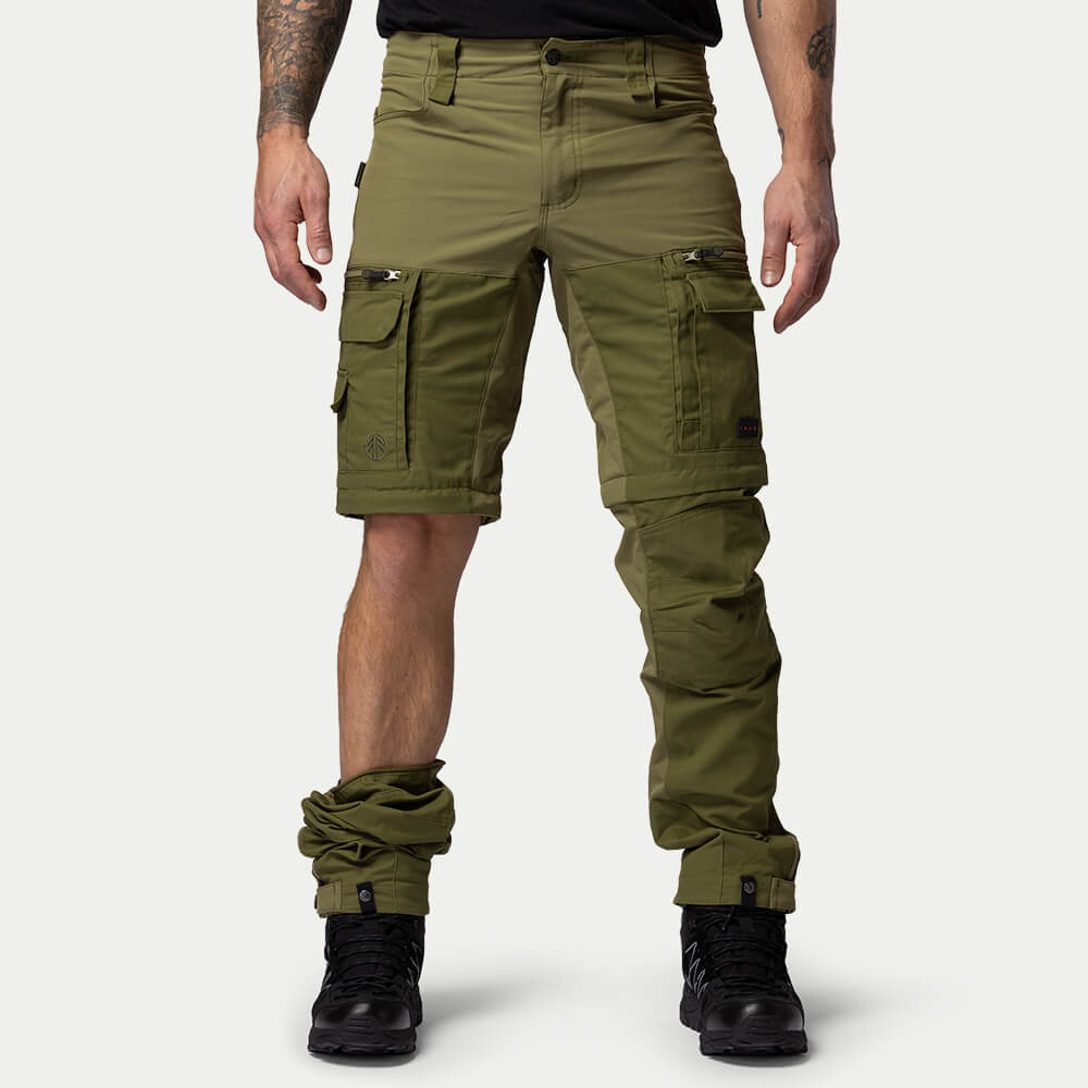 Zip-off Afritsbroek Heren Moss Green - Maat: S - Beyond Nordic - Afritsbroek