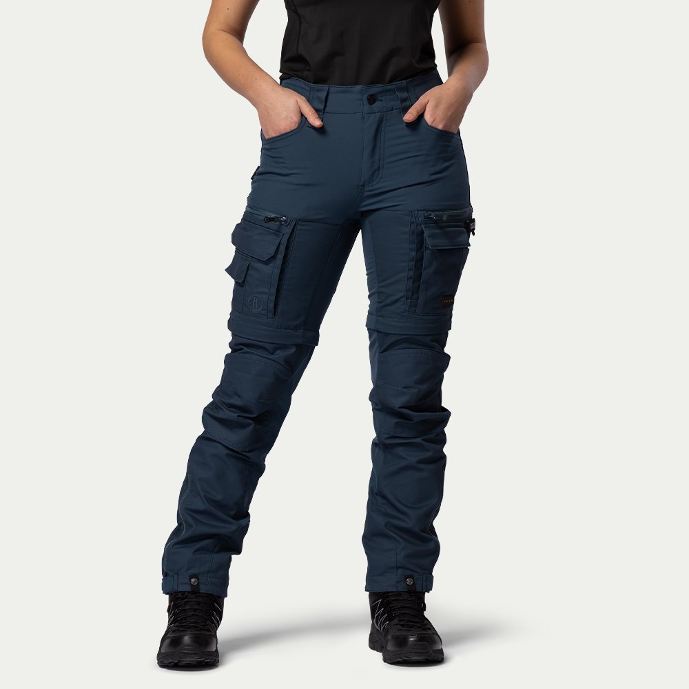 Zip-Off Bukse Dame Midnight Navy - Størrelse: L - Beyond Nordic - Friluftsbukser avtagbare ben