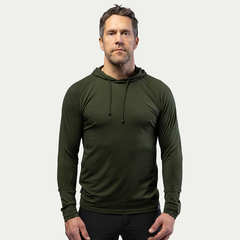 BN213 Light Merino Hoodie Herr Kombu Green - Storlek: XS - Beyond Nordic