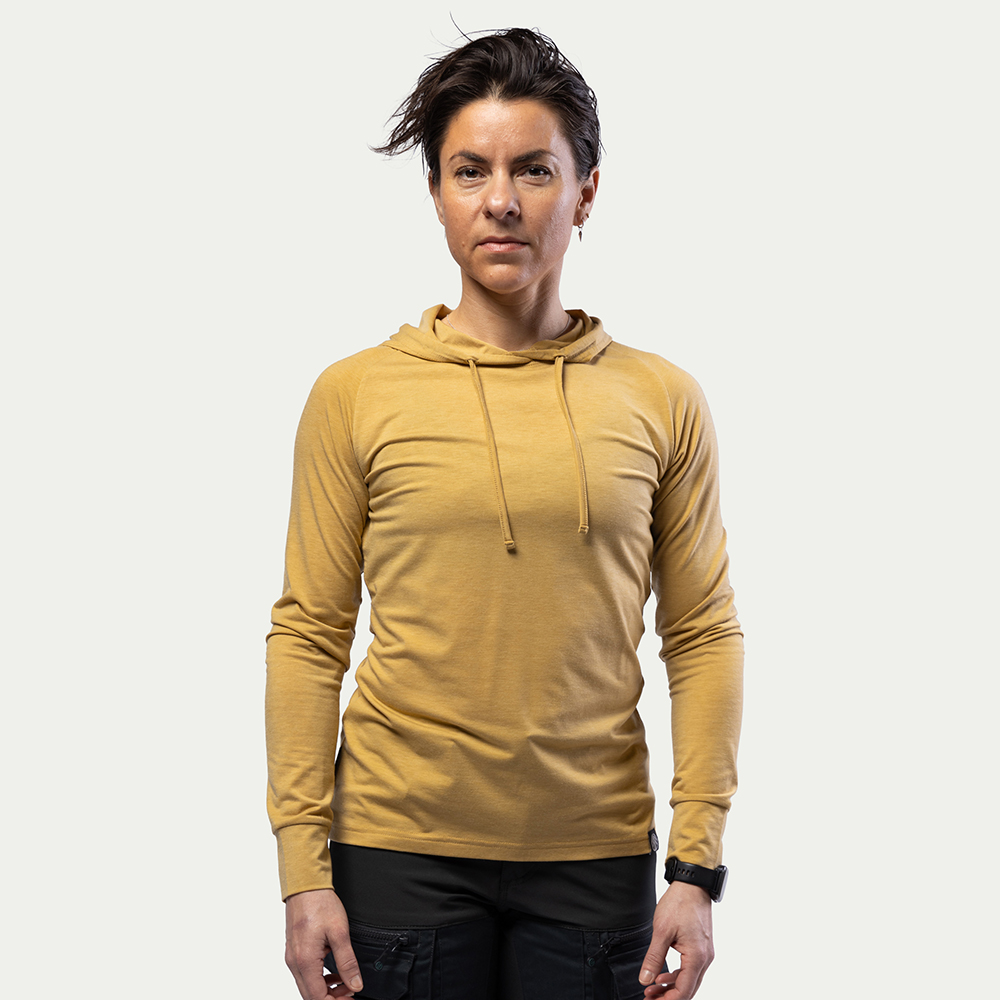 BN213 Light Merino Hoodie Dames Sand - Maat: XL - Beyond Nordic