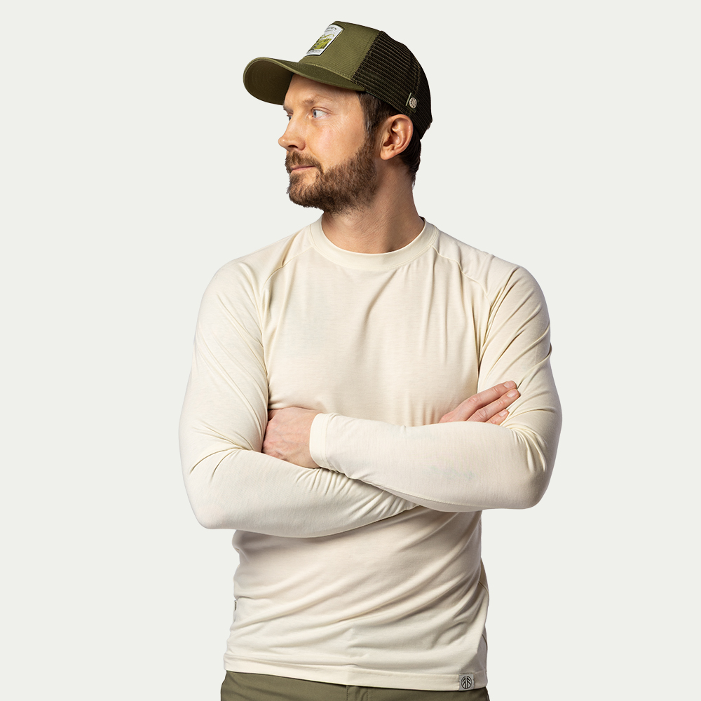 BN219 Light Merino LS Crew Men ́s Bone White - Maat: XL - Beyond Nordic