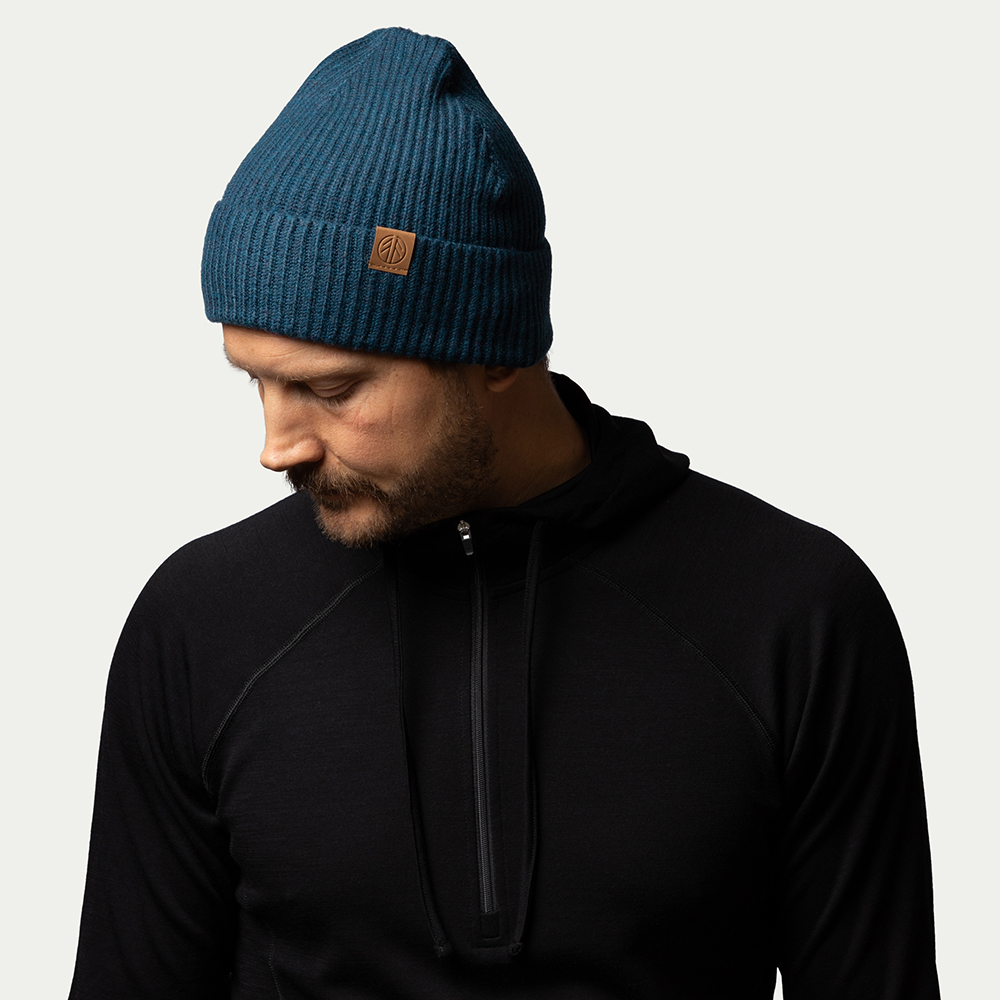 BN202 Knitted Merino Beanie Indigo - Størrelse: One Size - Beyond Nordic