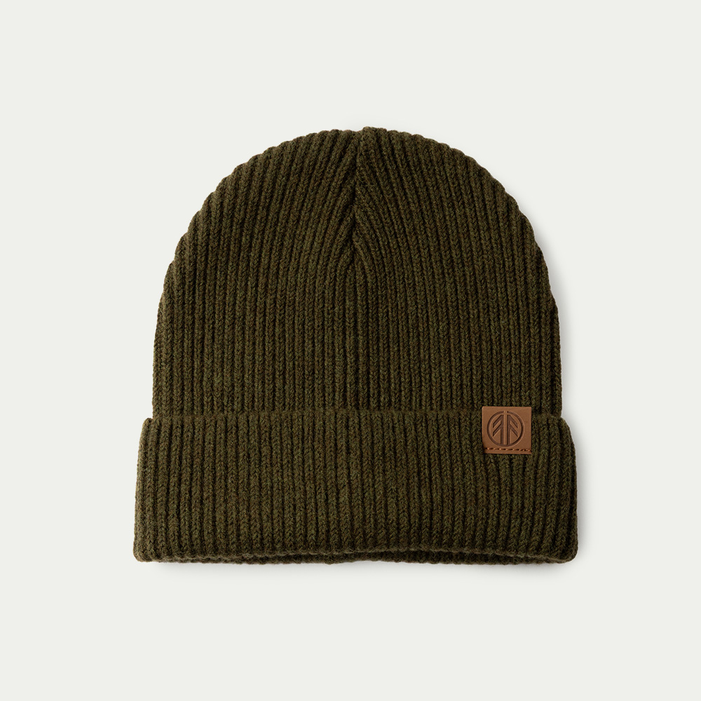 BN202 Knitted Merino Beanie Moss Green - Størrelse: One Size - Beyond Nordic