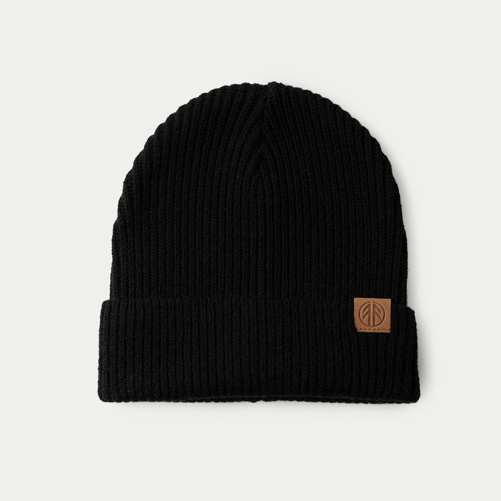 BN202 Knitted Merino Beanie Onyx Black - Størrelse: One Size - Beyond Nordic