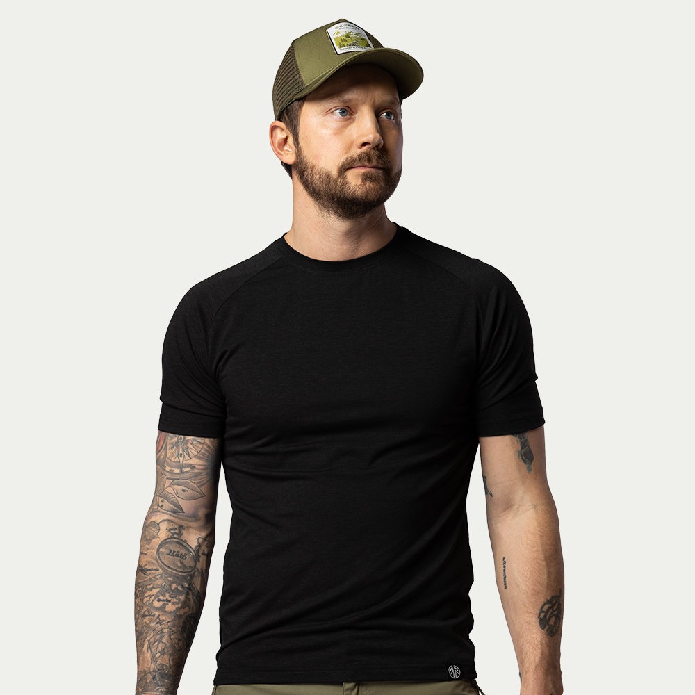 BN216 Light Merino T-Shirt Men ́s Onyx Black - Maat: M - Beyond Nordic