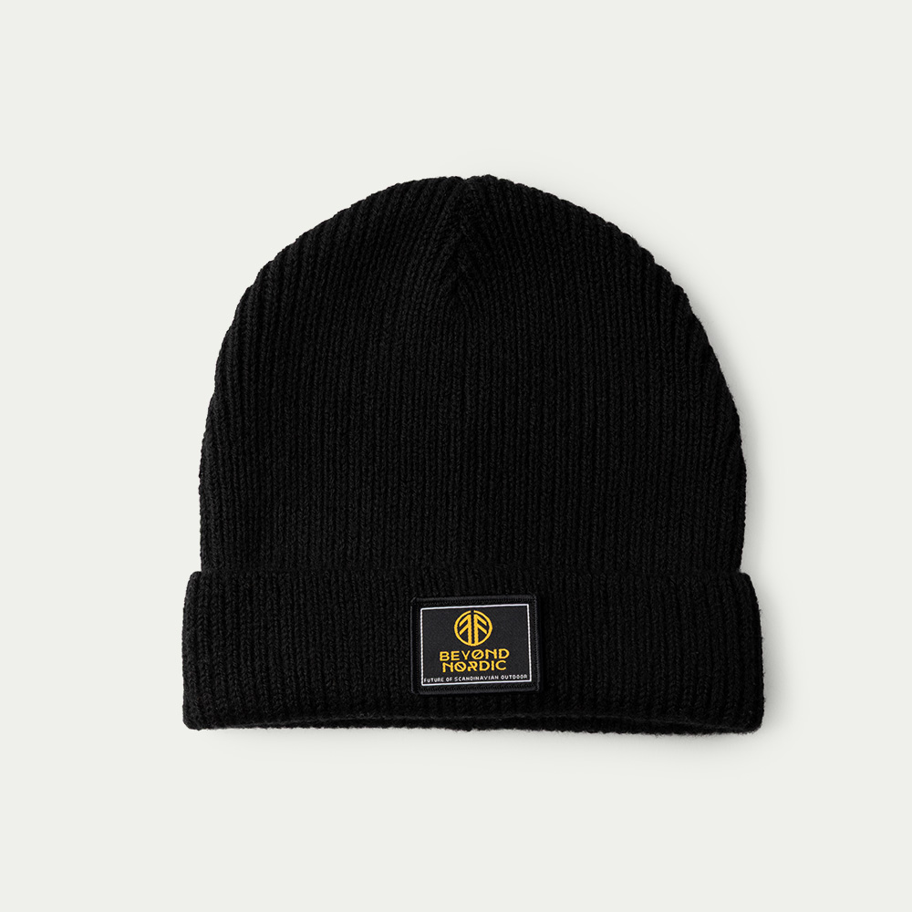 BN203 Knitted Wool Beanie Onyx Black - Størrelse: One Size - Beyond Nordic
