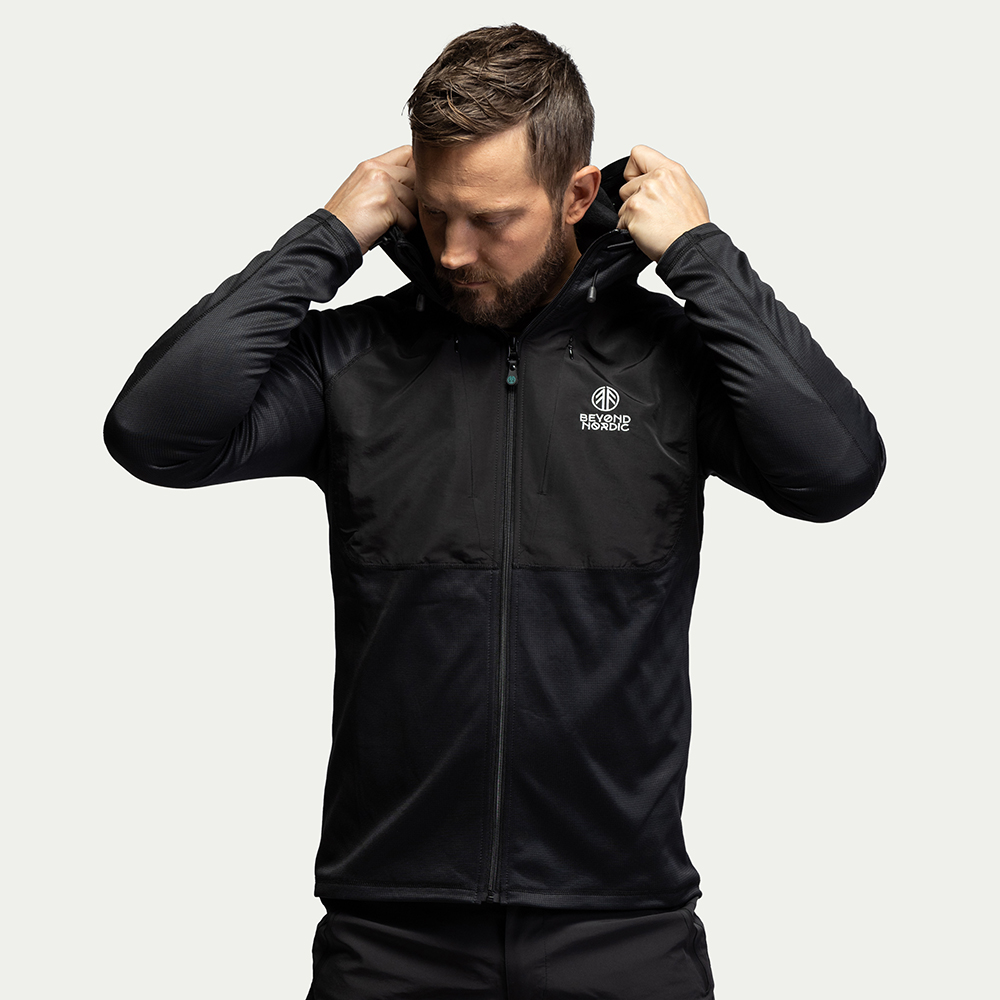 Fleecetröja Hoodie Herr Black - Storlek: XS - Beyond Nordic