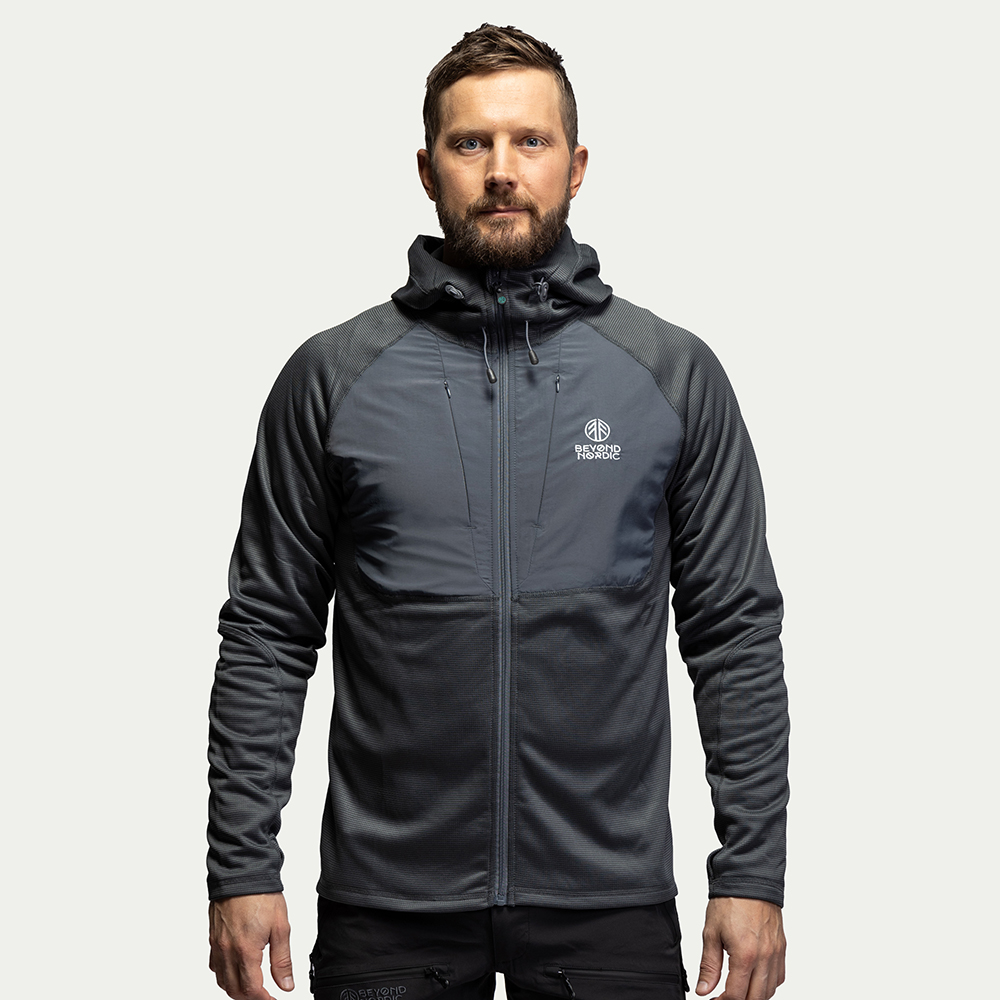 Fleecetröja Hoodie Herr Grey - Storlek: XL - Beyond Nordic