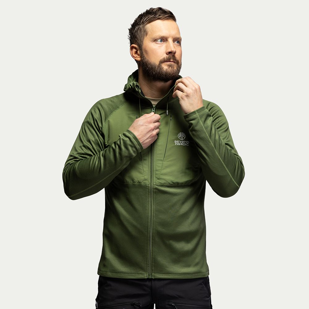 Fleecetröja Hoodie Herr Green - Storlek: XXL - Beyond Nordic
