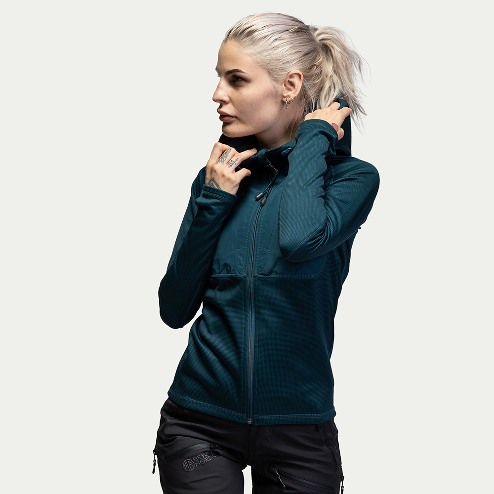 Fleecetrui Hoodie Dames Blue - Maat: S - Beyond Nordic