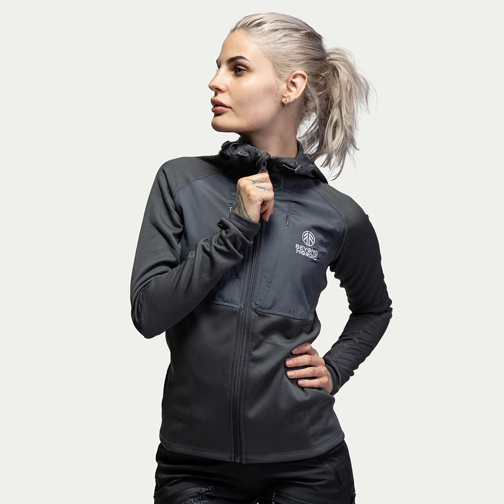 Fleecetröja Hoodie Dam Grey - Storlek: XL - Beyond Nordic