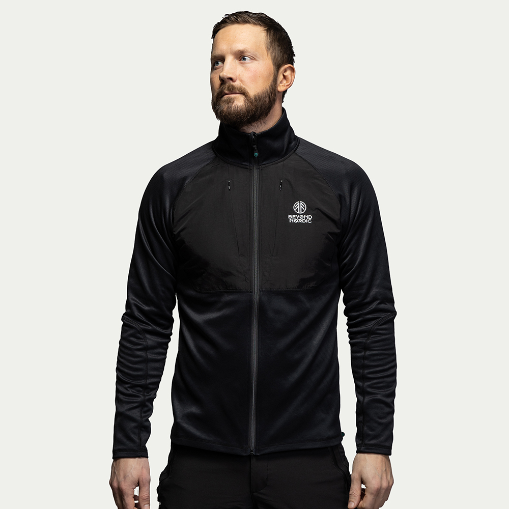 Mid Layer Fleecetröja Herr Black - Storlek: XL - Beyond Nordic