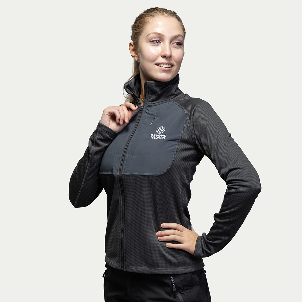 Mid Layer Fleecetruien Dames Grey - Maat: XXS - Beyond Nordic