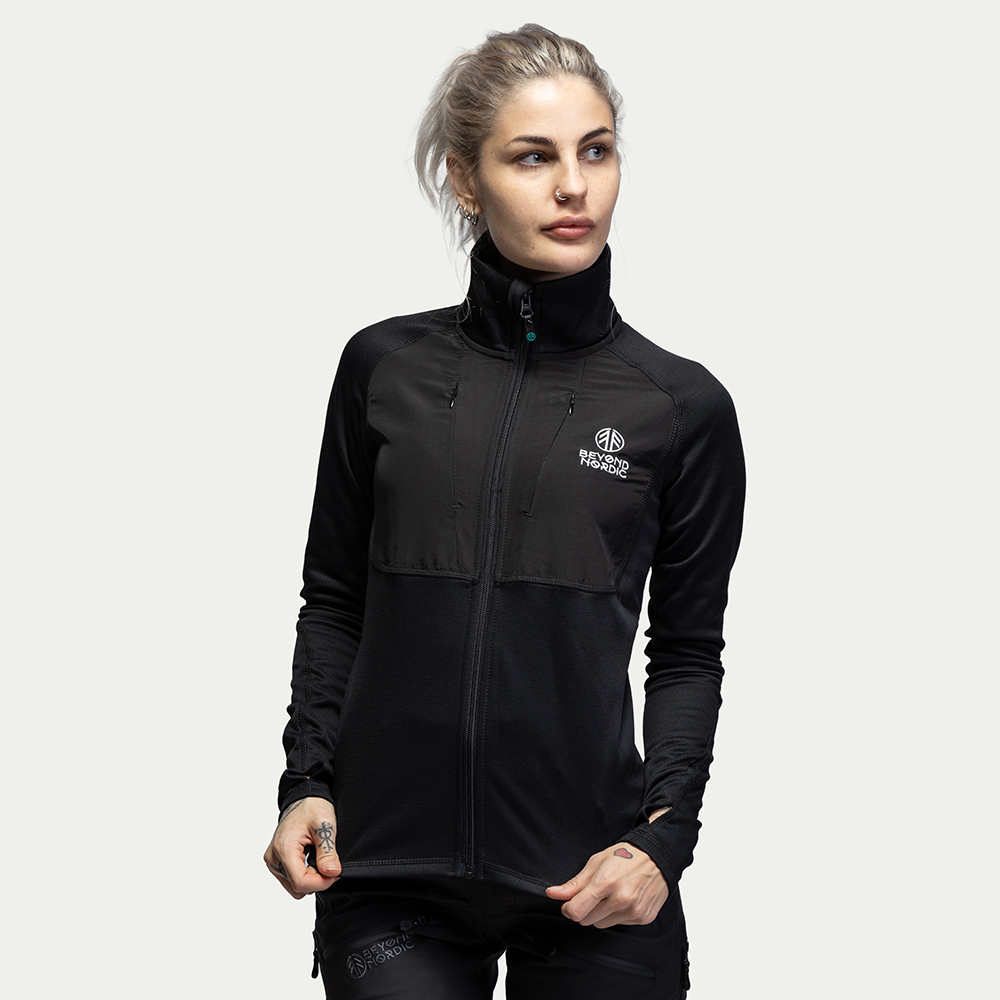 Mid Layer Fleecetruien Dames Onyx Black - Maat: S - Beyond Nordic