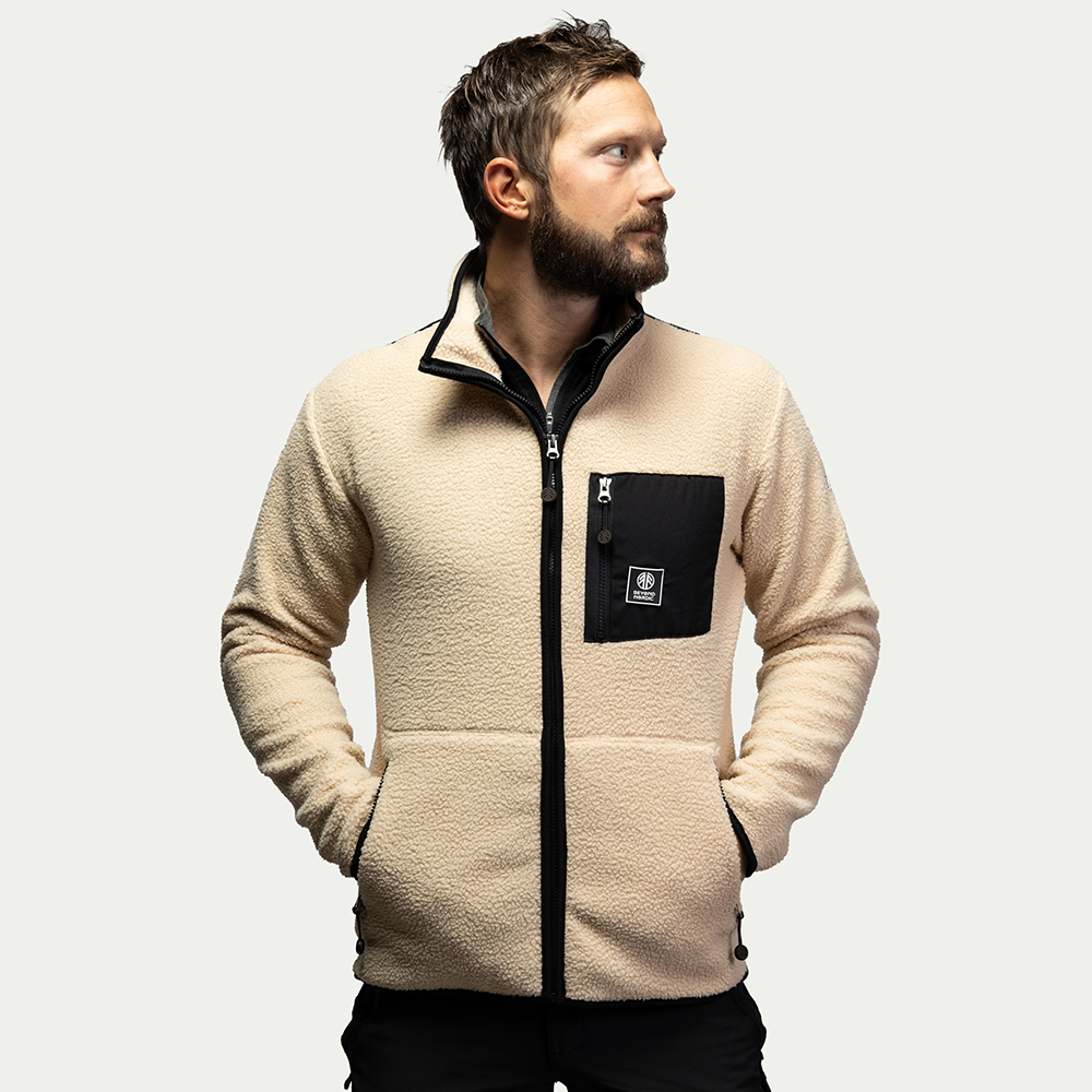Pile Jacket Fleece Heren Stone beige - Maat: M - Beyond Nordic