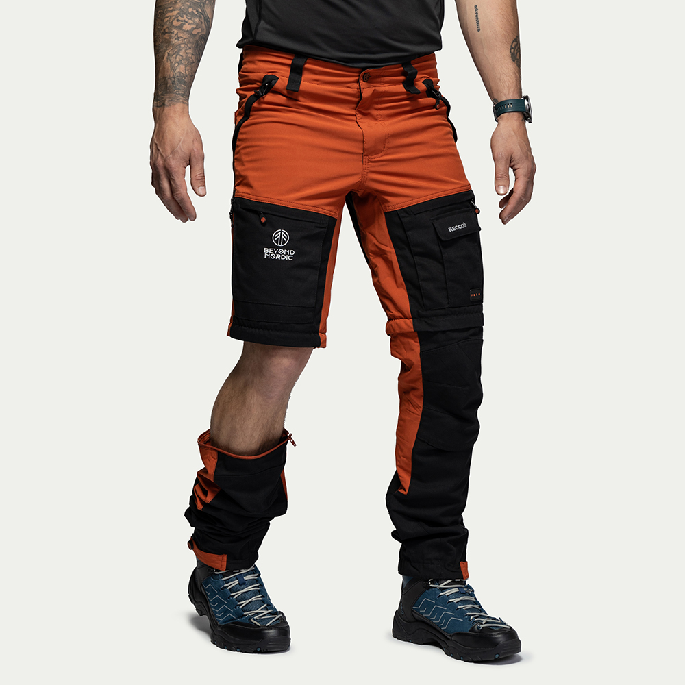 Zip-off Afritsbroek Heren Burnt Orange - Maat: XS - Beyond Nordic - Multifunctionele Broek