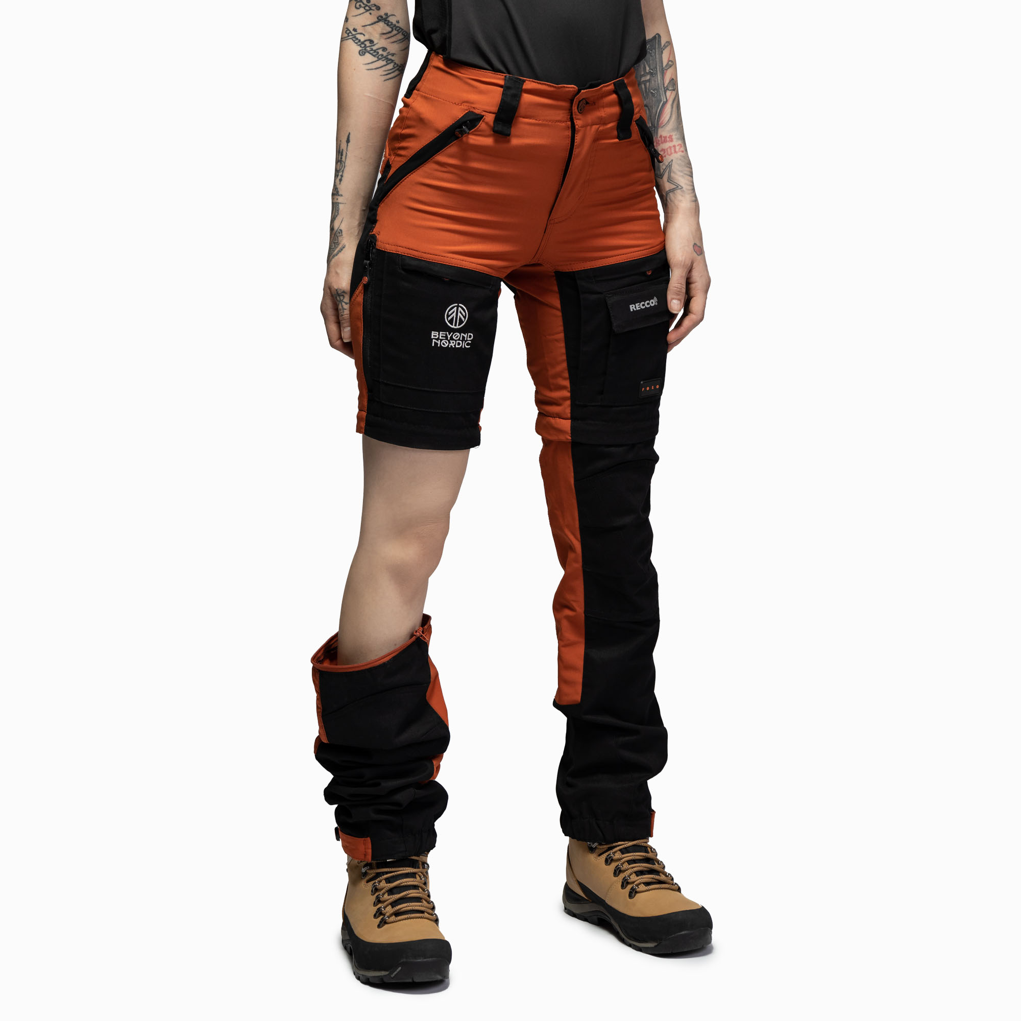 Zip-off Friluftsbyxor Dam Burnt Orange - Storlek: XXL - Beyond Nordic